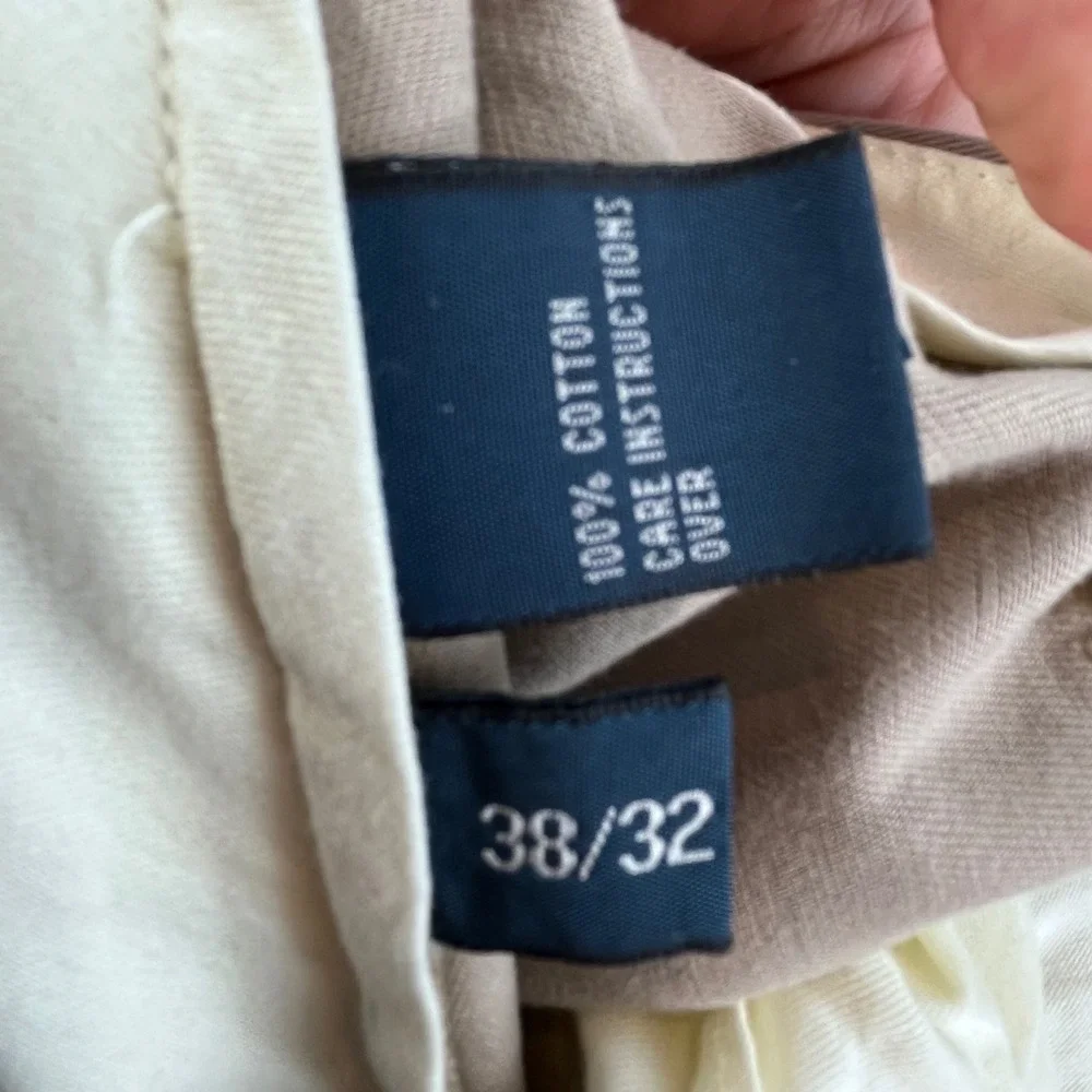 Polo Ralph Lauren Andrew Pant Mens 38x31 Khaki Tan Pleated Cotton Chino Trousers